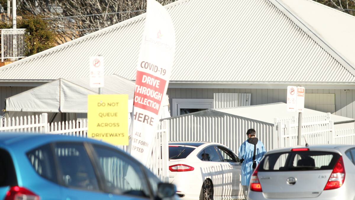 Call for more testing: COVID testing centre in Roberts Road, Jannali. Picture: Chris Lane
