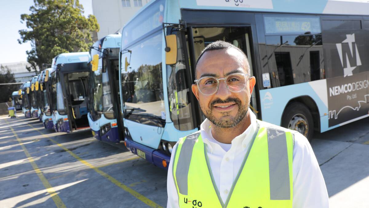 U-Go Mobility managing director Daniel Corbin at Kingsgrove bus depot, one of the four for Region 10 services. Picture by John Veage