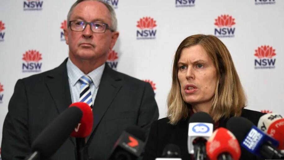 Brad Hazzard and Dr Kerry Chant announce the latest cases. Picture: AAP