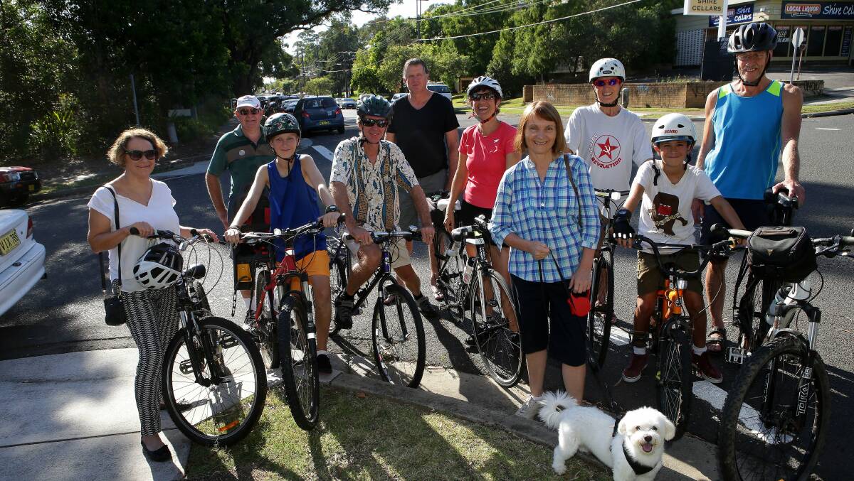 Better option: Cyclists in Flora Street, Sutherland, which local groups say would be a much better route for the proposed Sutherland-Cronulla Cycle-walk link. Picture: John Veage


