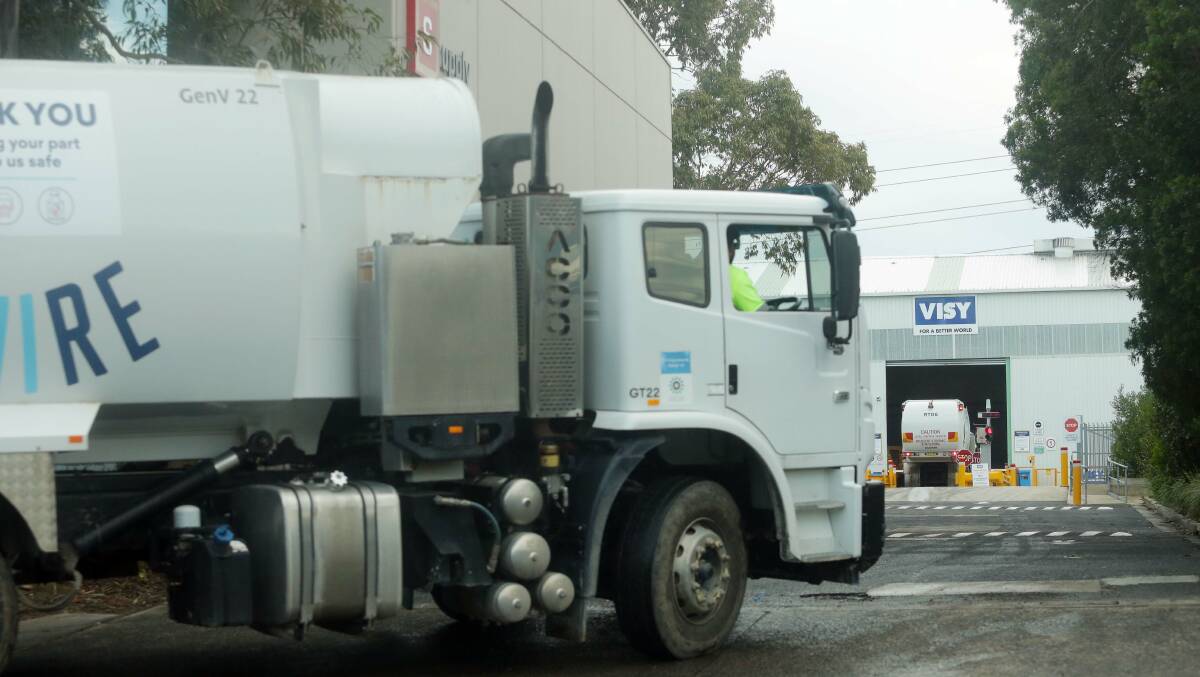 A Sutherland Shire Council waste collection truck enters the Visy site at Taren Point. Picture: Chris Lane