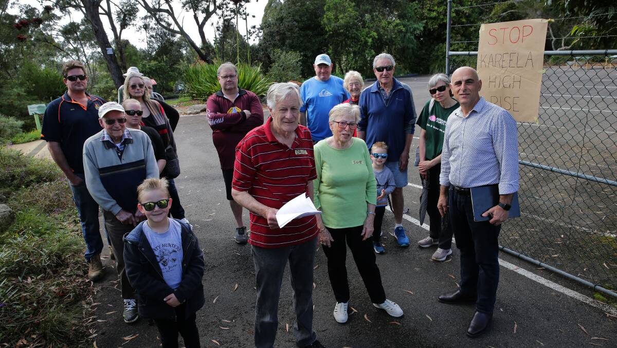 Residents and Cr Hassan Awada (front right) discuss the Planning Proposal. Picture by John Veage