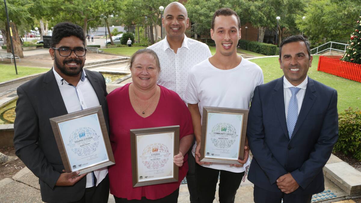 2019 Australia Day award recipients with mayor Carmelo Pesce. Picture: John Veage