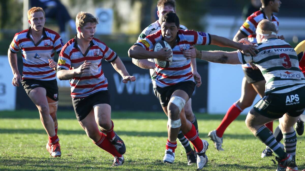 Rebels raid: Action at Southern Districts Rugby's home ground, Forshaw Park at Sylvania Waters. Picture: John Veage, 
