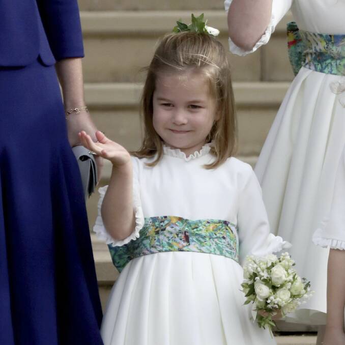 Popular name in NSW: Princess Charlotte at the wedding of Princess Eugenie of York and Jack Brooksbank in October, 2018: Picture: Andrew Matthews, Pool via AP