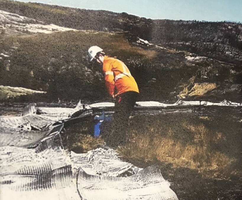 A badly burnt boardwalk on the four kilometre track after the September fire. Picture: supplied