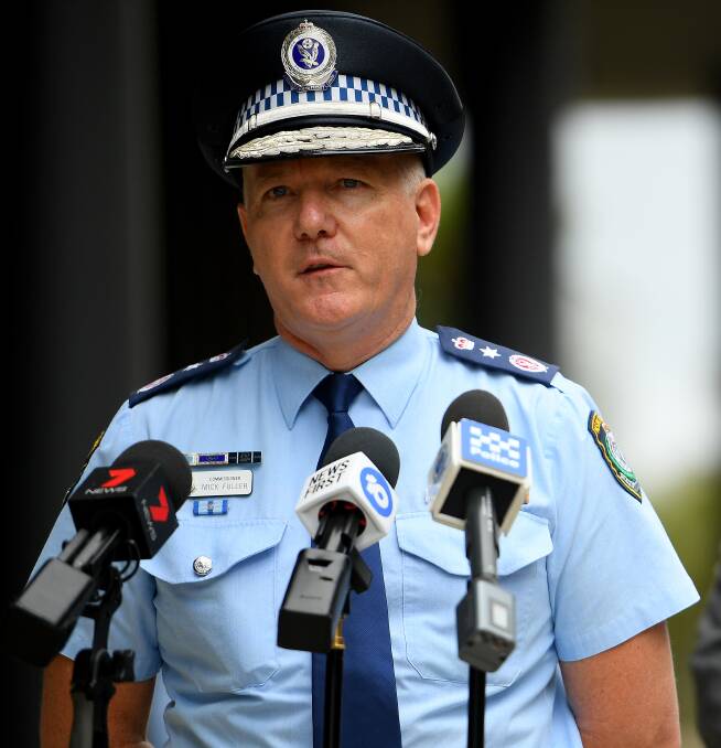 Commissioner Mick Fuller at a media conference on Wednesday. Picture: AAP