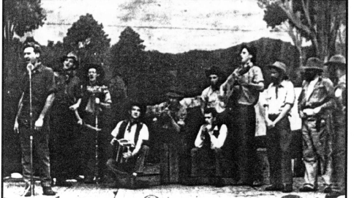 The original Bushwhackers Band performing Click Go the Shears at the Como concert in 1955. Picture: supplied