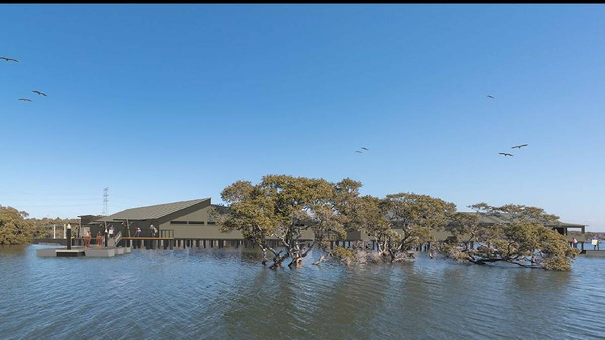 Proposed new buildings, pontoons and walkways over the water in Woolooware Bay are in plans for a 'modern' aquaculture precinct Picture: supplied 