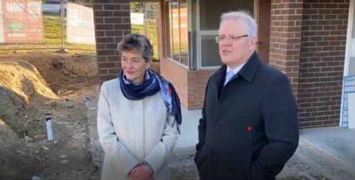 Prime Minister Scott Morrison promotes the program with Fiona Kotvojs, the Liberal candidate in the Eden-Monaro by-election. Picture: facebook