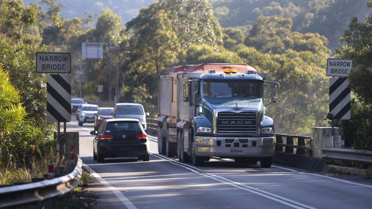 The narrow Heathcote Road bridge at Engadine will be widened, but will still have only one lane in each direction. Picture: John Veage