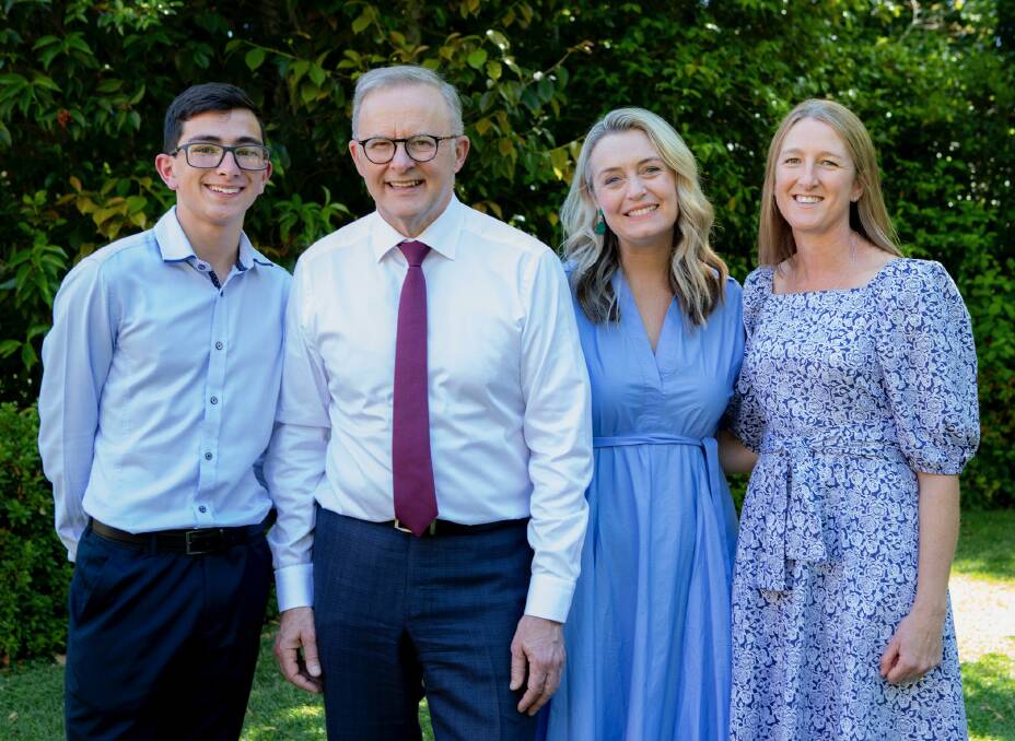 Damon Cassar and his mother Jo at the afternoon tea at The Lodge with Prime Minister Anthony Albanese and Jodie Haydon. Picture supplied