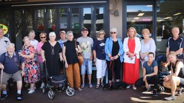 Maryanne Stuart (standing, third from right) and community members at the launch of the petition. Picture supplied