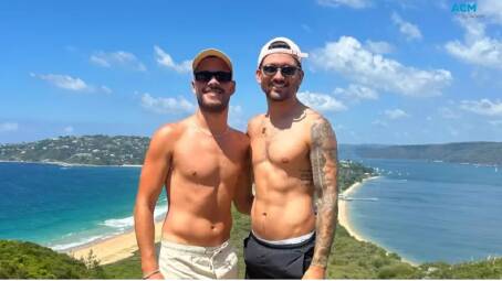 Jesse Baird (left) with Luke Davies in a Instagram post from February 5. Picture Instagram/lukebrycedavies