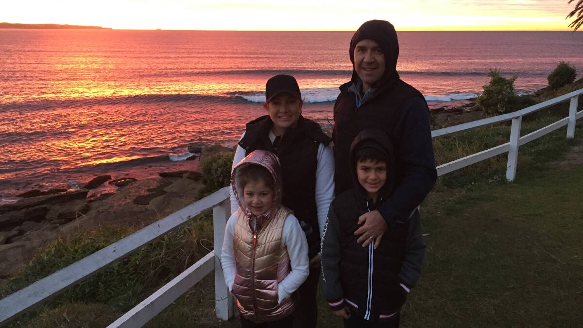 Martine and Carlos Nunes, with their children Cooper, 9, and Eloise, 7, were spotted watching the sunrise at Cronulla Point.
