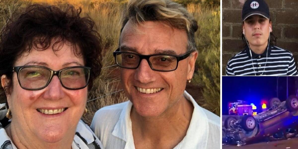 Tragic loss: (left) Gayle Gibson and husband Tony Giorgio.Top right, 21-year-old Tyron Knodler will remain behind bars after allegedly causing the fatal car crash at Peakhurst (bottom right). Pictures: Facebook, 9News