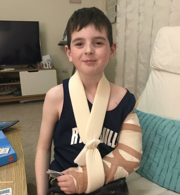 Zachary Dewberry would like to thank Candice for keeping him calm when he broke his arm at Ferntree Park, Engadine.