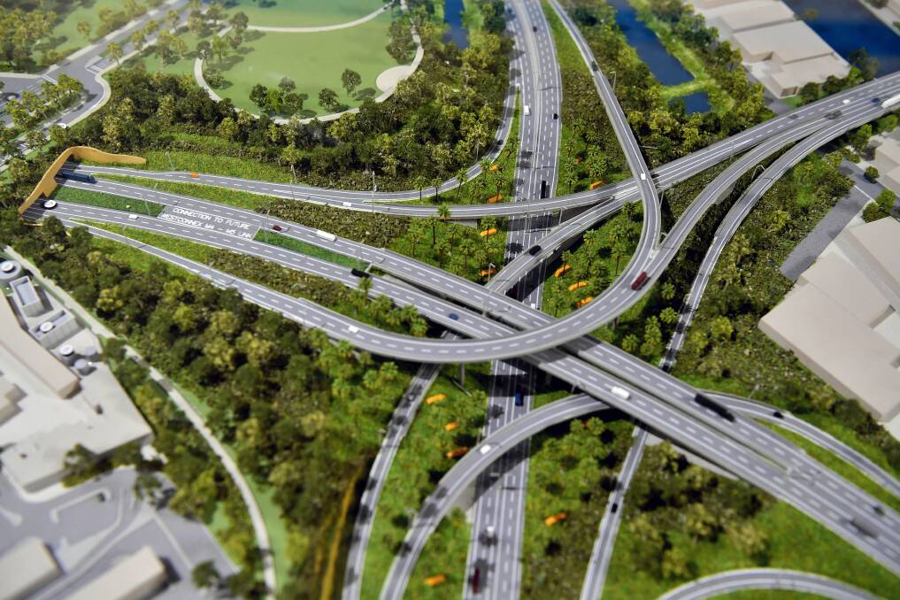 Spaghetti Junction: A model of the completed St Peters interchange. Picture: Supplied