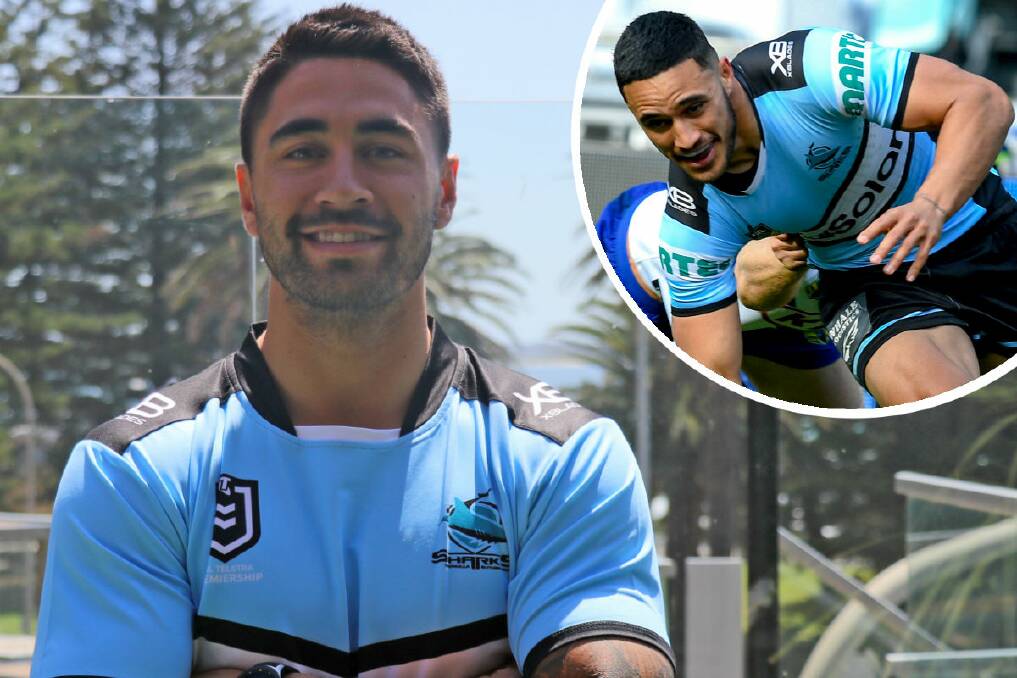 Sharks coach John Morris is looking to Shaun Johnson to fill the void left by Valentine Holmes (inset). Picture: John Veage