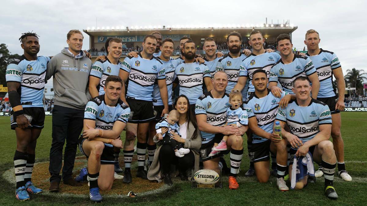 The Sharks jumped to fourth with a big win over the Newcastle Knights on Sunday in Luke Lewis's farewell match at Shark Park. Picture: John Veage