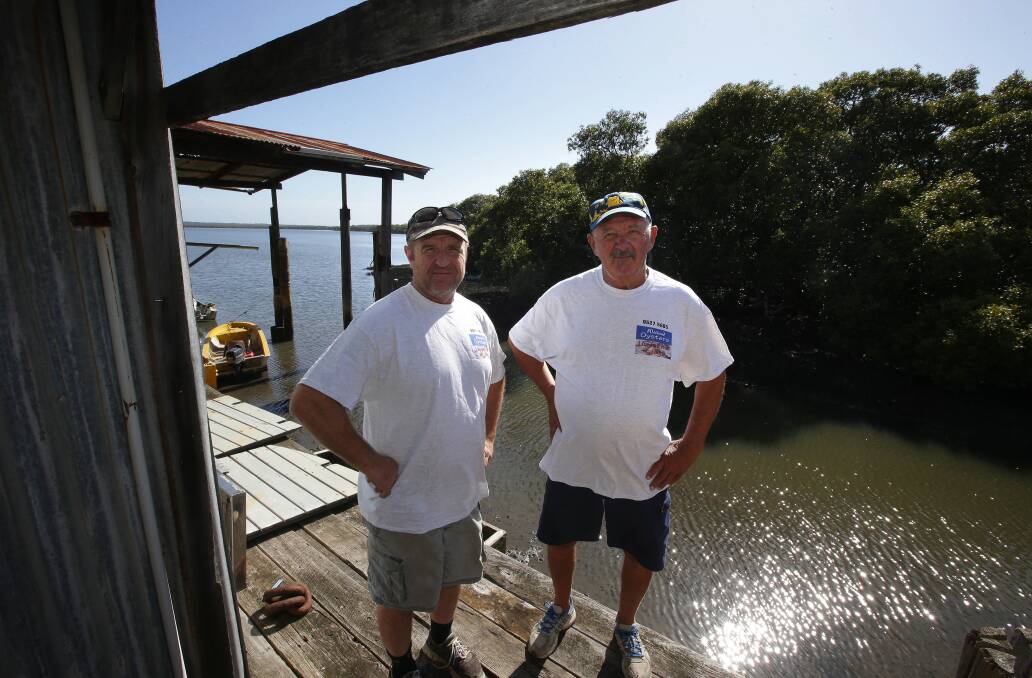 Plans shattered: Dave Barker and John Hedison, who are partners in Wetland Oysters, had hoped to open an oyster cafe on Woolooware Bay. Picture: John Veage