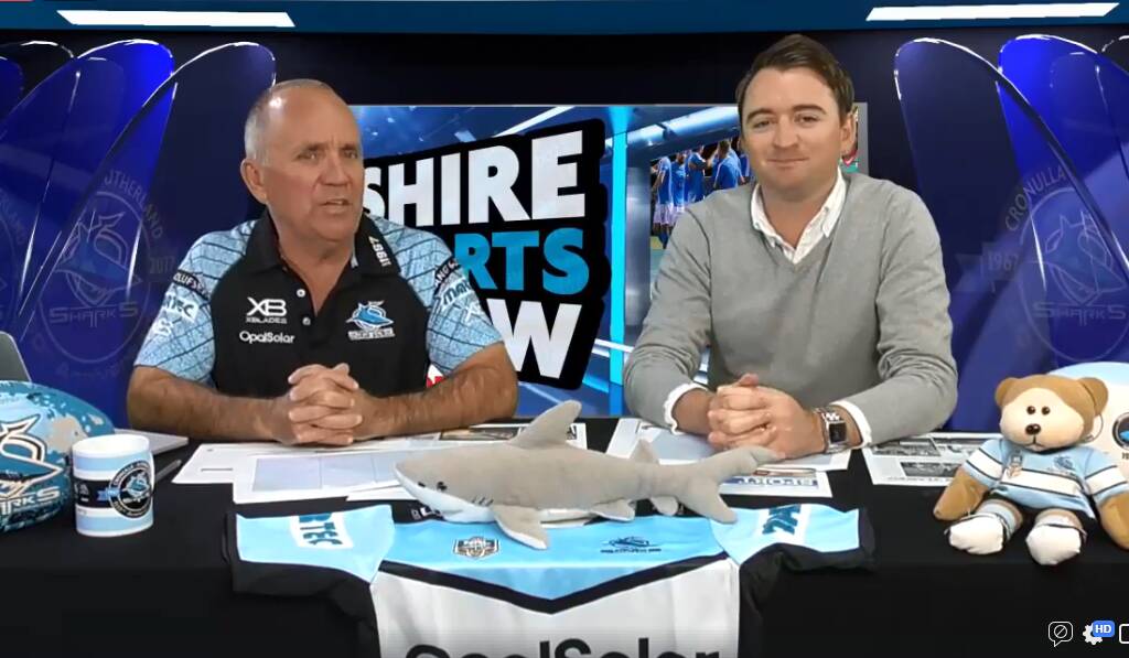 Sharks media manager Rob Willis (left) with Leader sports editor Andrew Parkinson on the Shire Sports Show.