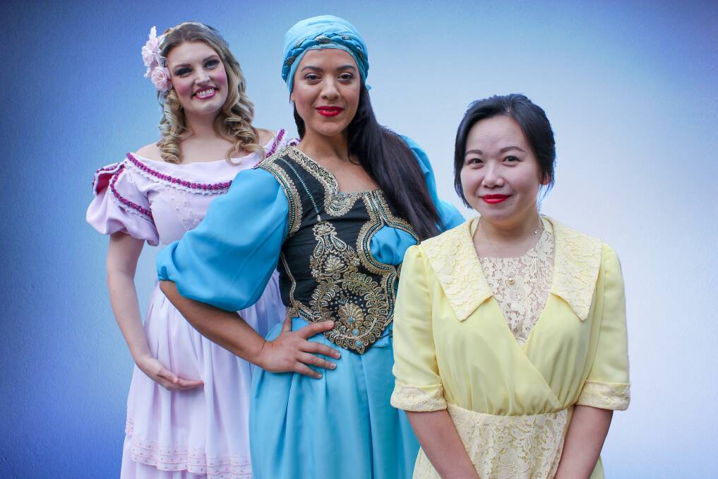 The Tales of Hoffman cast (from left) Camilla Wright, Georgia Kokkoris and Michaella Zhang. Picture: Kenney Ogilvy