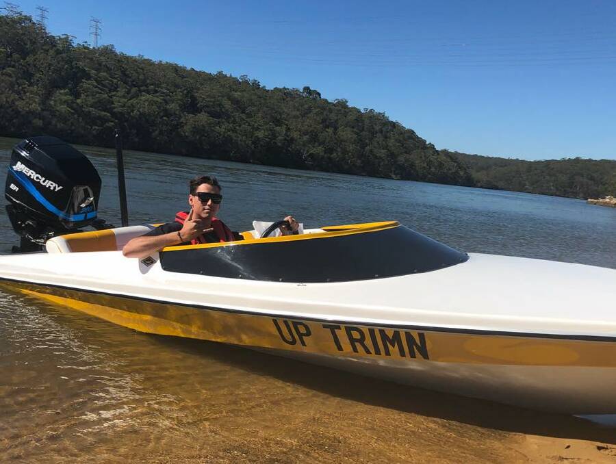 Proud boat owner: 21-year-old Matt Rowe is in a critical condition in St George Hospital after his boat collided with a jetski on the Georges River at Illawong on the weekend. Picture: Facebook