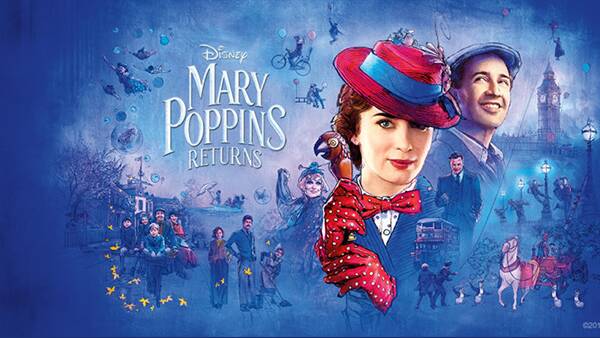 Mary Poppins Returns will screen in Monro Park from sunset on Saturday.