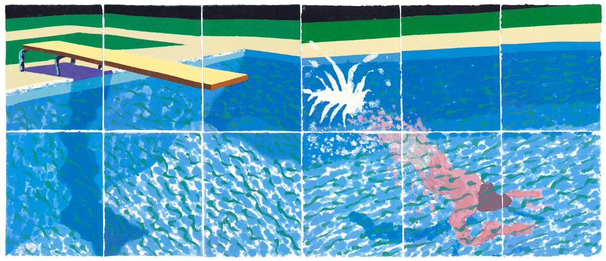 Significant body of work: "A diver, paper pool 17 1978" by David Hockney comprises 12 abutted sheets of handcoloured pressed paper pulp.