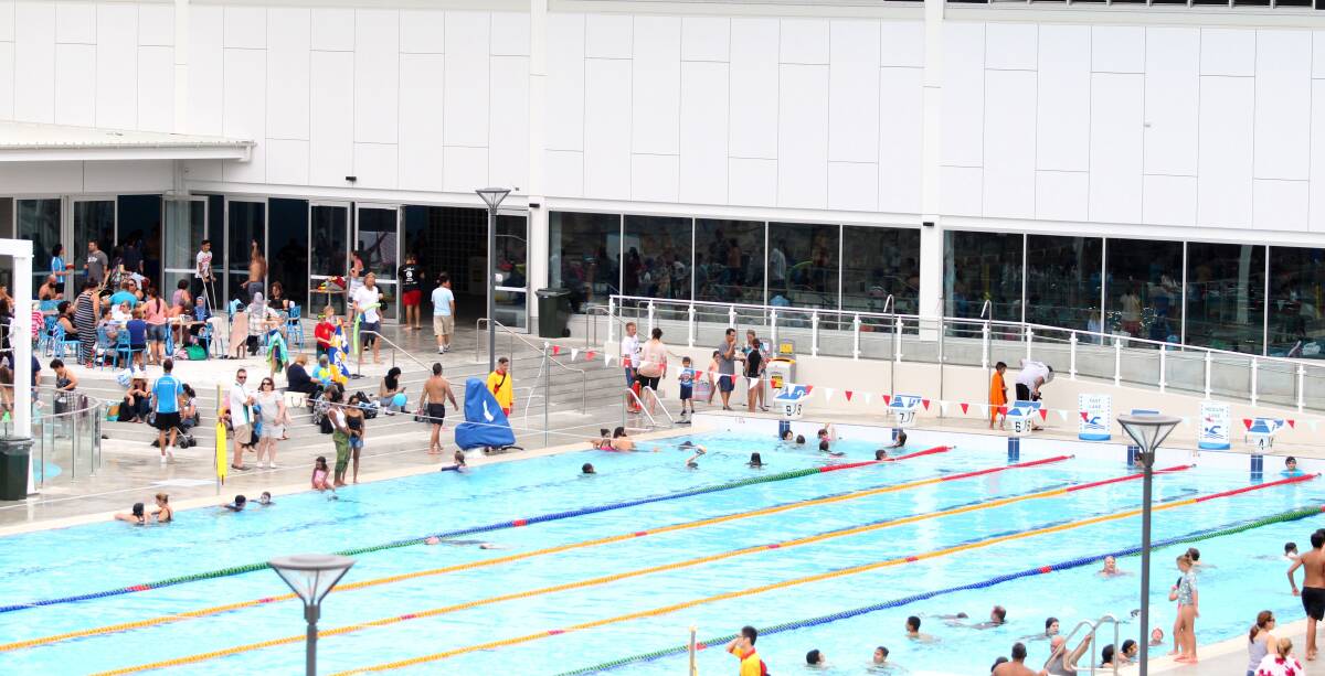 Popular venue: The Angelo Anestis Aquatic Centre at Bexley is enforcing the stay within arms' reach policy.