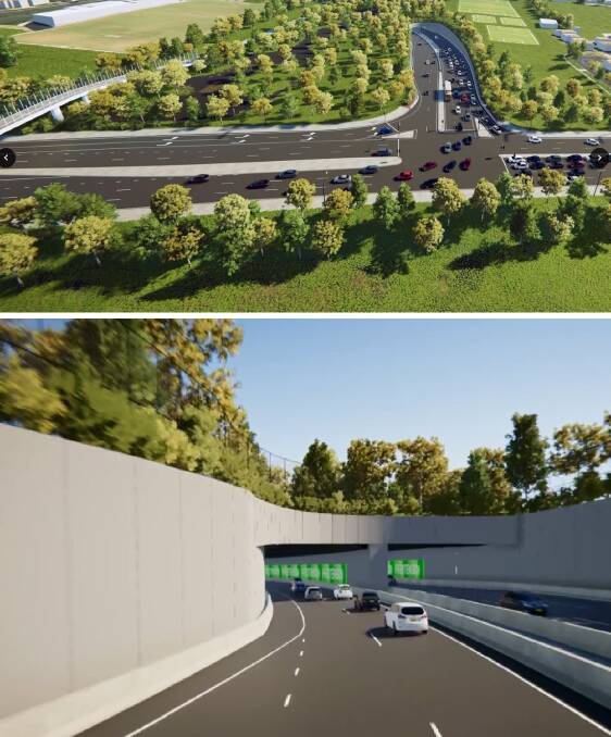 Artist's impressions of the F6-President Avenue interchange. Pictures: supplied