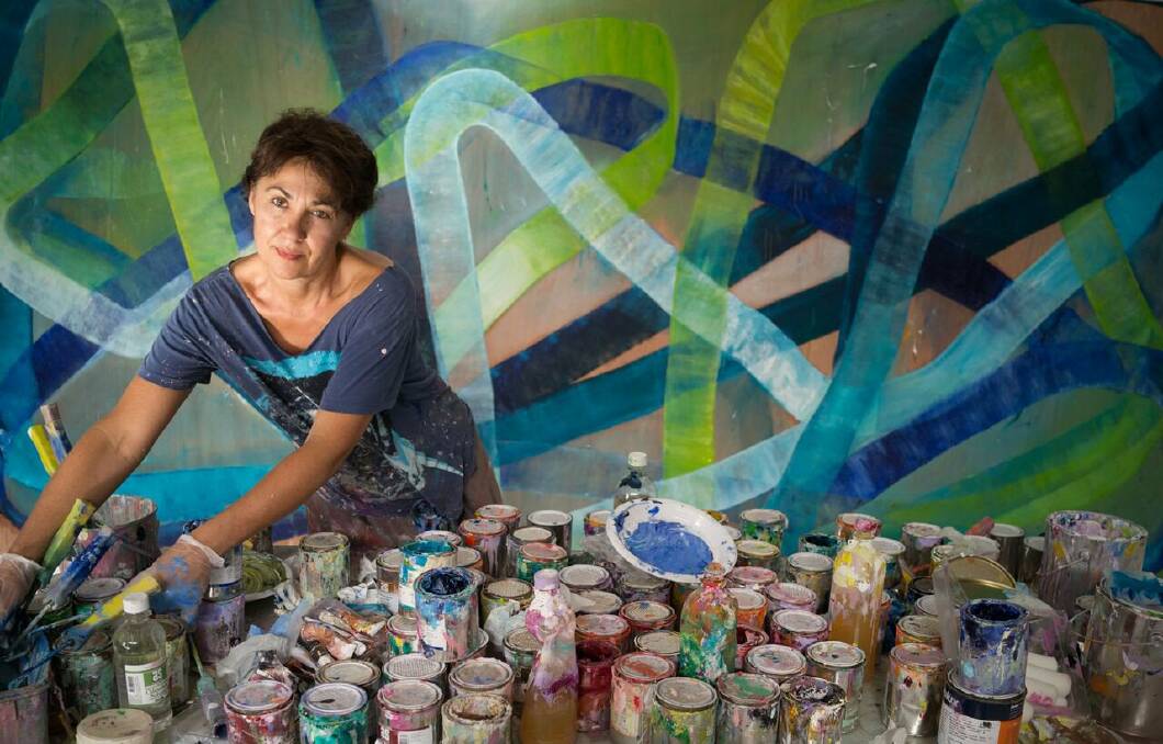 Bundeena artist Ildiko Kovacs at work in her studio in 2015.