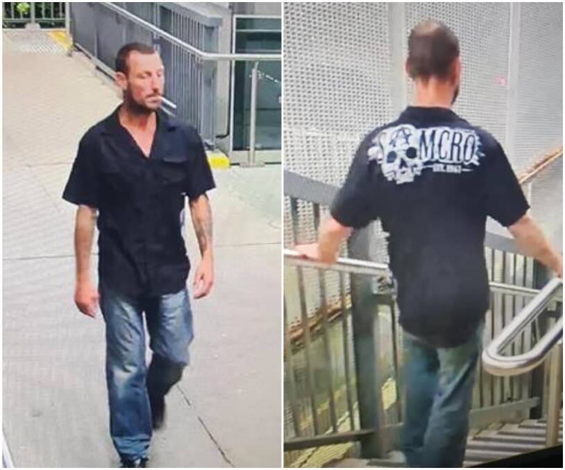 Police would like to speak to this man about an incident on a South Coast train. Pictures: NSW Police