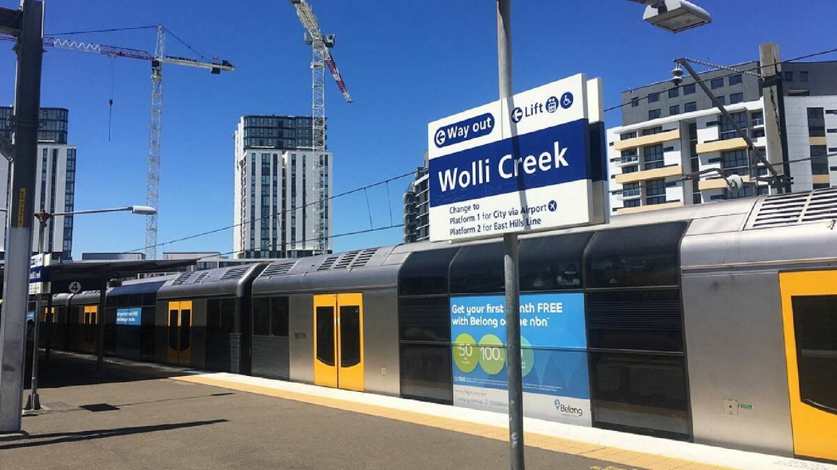 Wolli Creek train station where the assaults on two Sydney Trains employees and two members of the public took place last night.