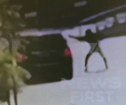 Fatal shooting: The gunman approaches Mick Hawi's car outside a gym on West Botany Street, Rockdale, before firing several shots. Picture: 7News