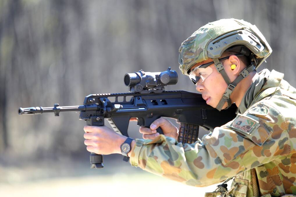 Soldiers from the 4th/3rd Royal NSW Regiment, which draws on the St George and Sutherland Shire areas, during a training weekend at Holsworthy Military Area. Pictures: Chris Lane