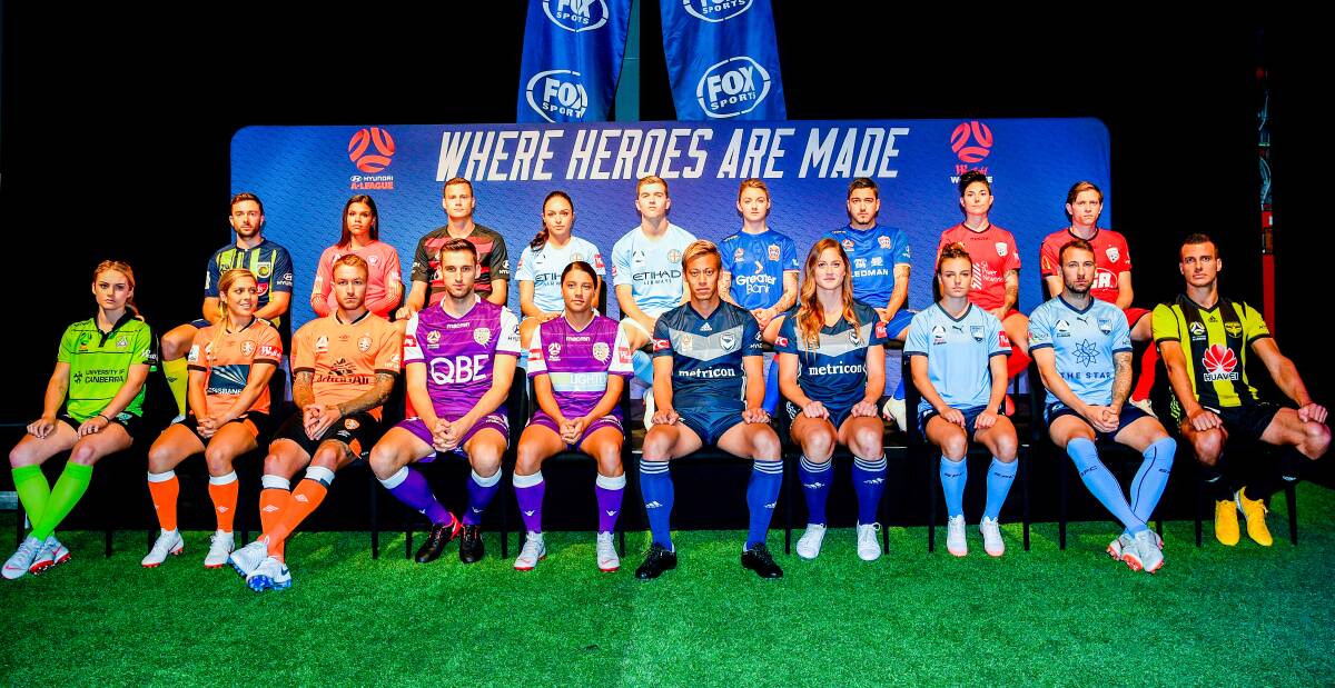 Will the 2019/2020 season launch look different?: Hyundai A-League and Westfield W-League sides represented at the 2018/19 season launch in Sydney on Monday. Picture: AAP Image/Brendan Esposito 