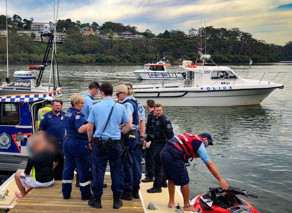 Emergency services responded to a boating incident involving a boat and a jet ski at Illawong this morning. Picture: Facebook