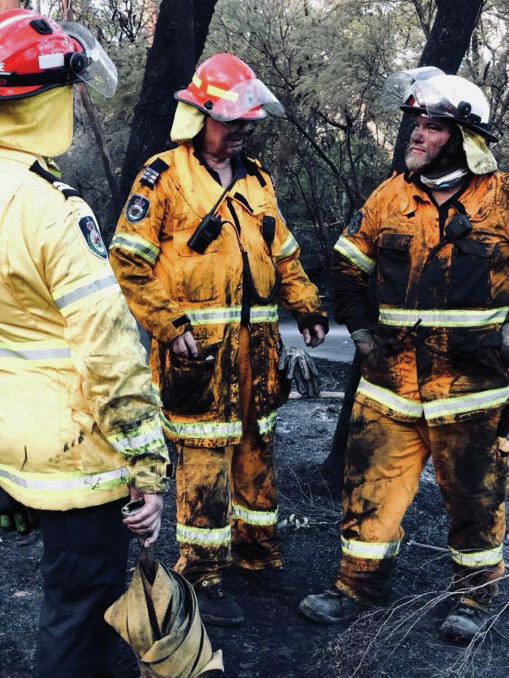 Hot, dirty work: Bundeena Volunteer Rural Fire Fighters.