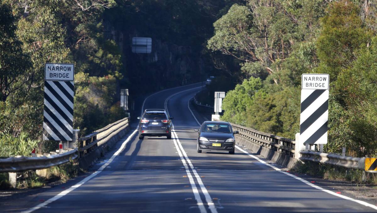Black spot: The narrow bridge over the Woronora River at Engadine has been the scene of many bad accidents over the years. Picture: John Veage