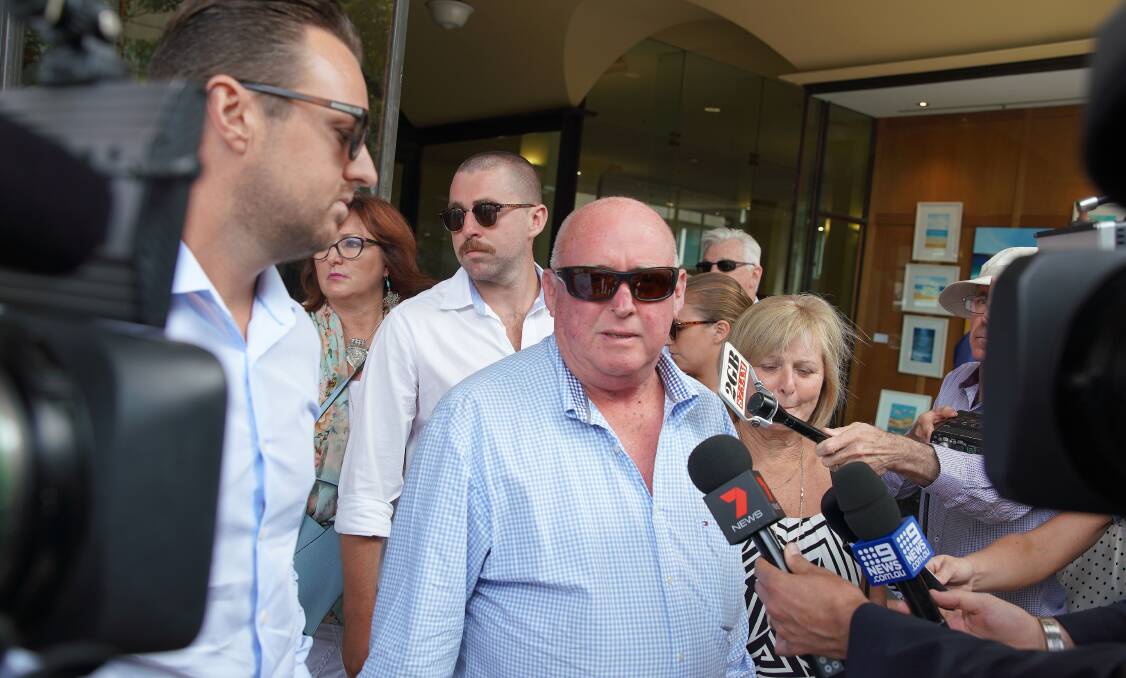 Bill McGrath addresses the media outside the NSW District Court in Sydney today. Picture: AAP