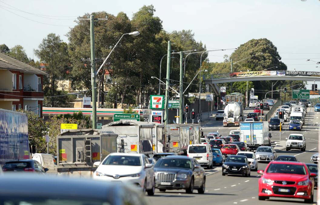 F6 plan: The Princes Highway near the intersection of President Avenue, Kogarah, where the first stage will end. Picture: Chris Lane