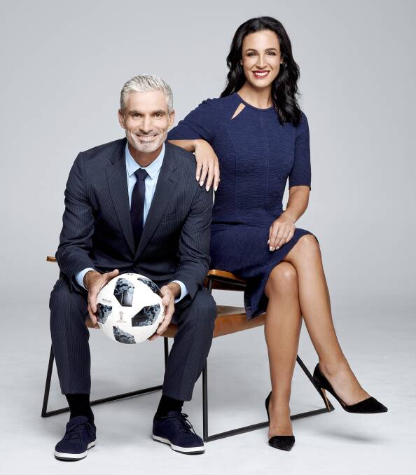 SBS World Cup coverage hosts Craig Foster and Lucy Zelic.