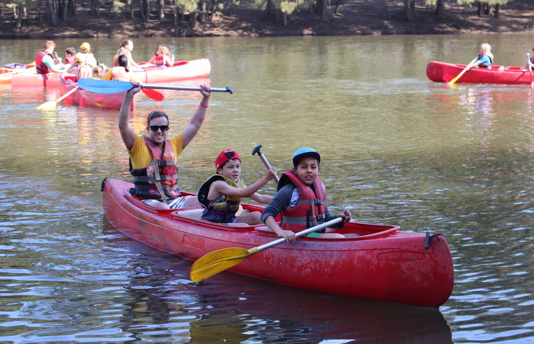 Children attending a Kookaburra Kids camp get the chance to participate in a range of fun activities such as canoeing. Picture: Supplied