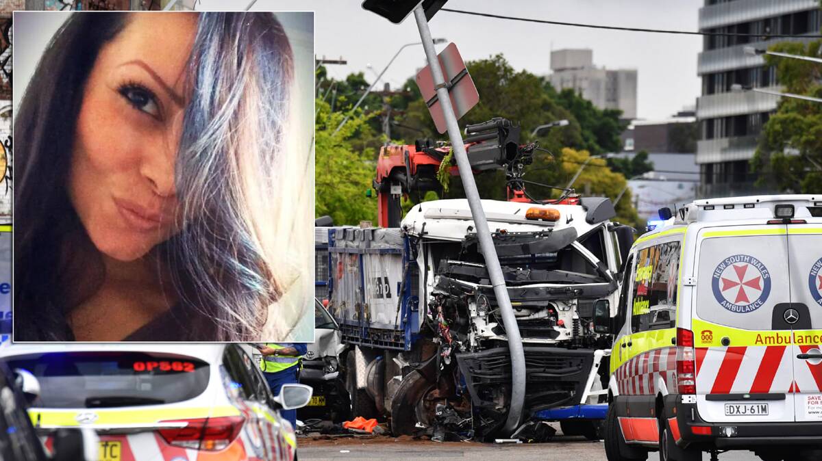 Tragedy: The scene of the accident at Green Square last Wednesday. Inset, Khristiee Jazairy was waiting at the bus stop.  Main picture: AAP