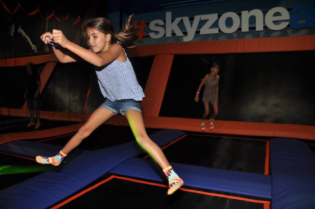 Family fun: Jumping at Sky Zone Miranda.