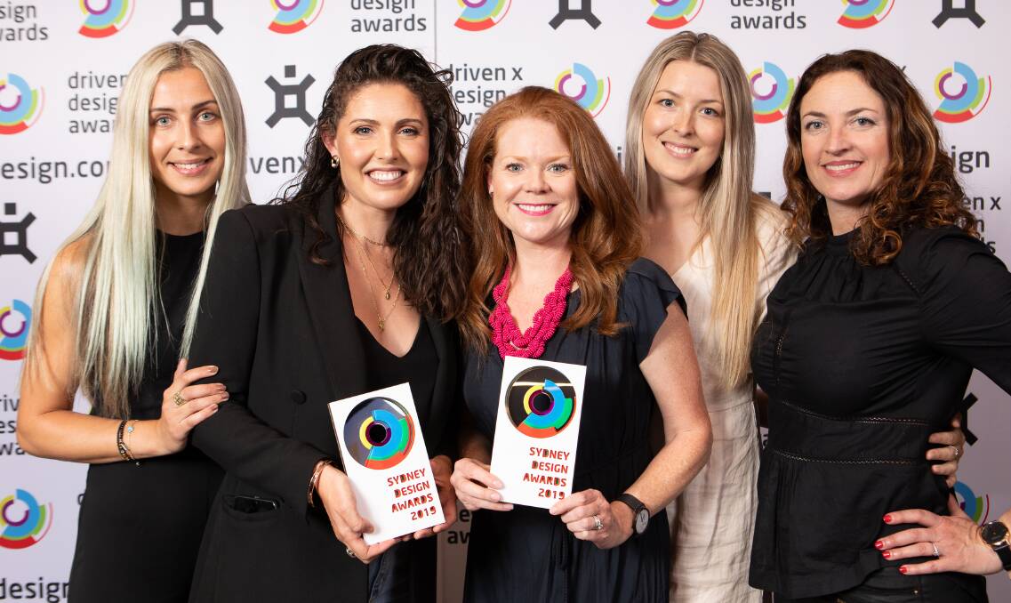 Sydney Design Awards: (from left) Sofia Merkoureas, Adelle Chang, Kylie Gould, Cassie Bryant and Louise Thomas from Creatik at Sutherland. Picture: Supplied