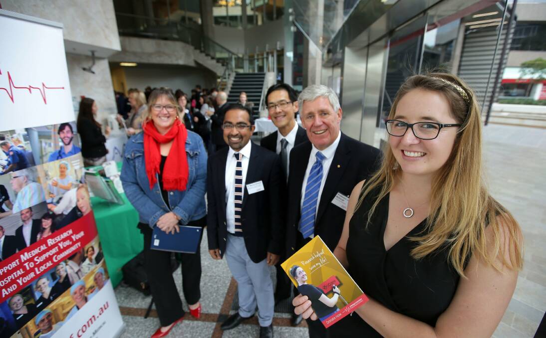 Temperature control research study: Former trauma patient Chloe Palmer-Simpson (right) with her doctors, Prof John Myburgh, Andrew Cheng, Manoj Saxena and her mother Nyrie Palmer. Picture: John Veage