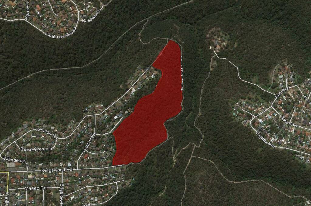 Hazard reduction: The 13 hectares of bushland at Engadine to be burned on Saturday. Picture: RFS